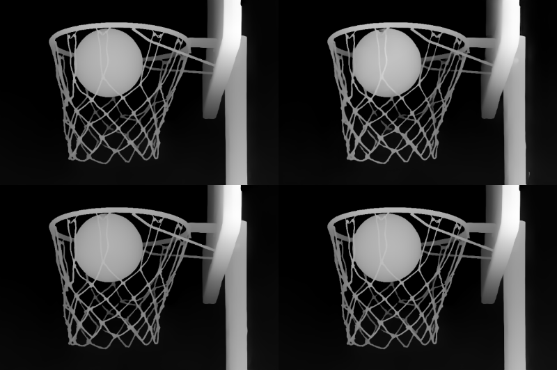 バスケ画像の深度マップ比較