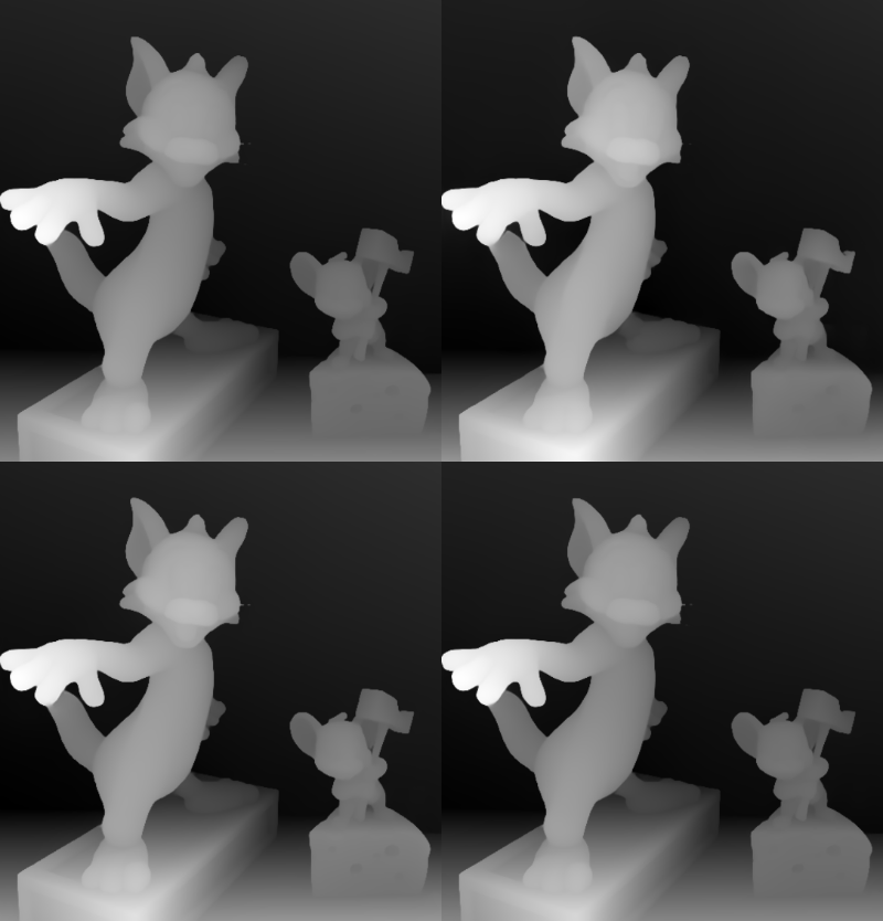 トムとジェリー画像の深度マップ比較