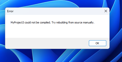 ビルドエラー画面