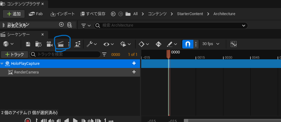 レンダリング設定の展開