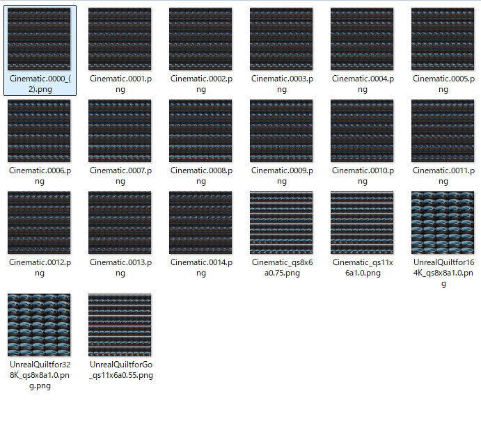出力された連番キルト画像