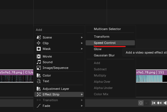 Speed Control エフェクトの追加