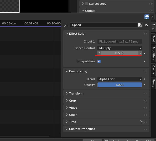 Speed Control の設定パネル